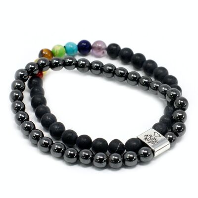 MGBS-11 - Magnetic Gemstone Bracelet - Black Stone Chakra - Sold in 3x unit/s per outer