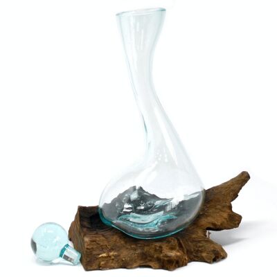 MGW-10 - Molten Glass on Wood - Wine Decanter - Sold in 2x unit/s per outer