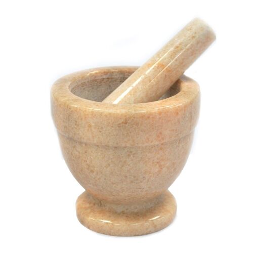 MPM-01 - Large Peach Marble Pestle & Mortar- 10x10.5cm - Sold in 1x unit/s per outer