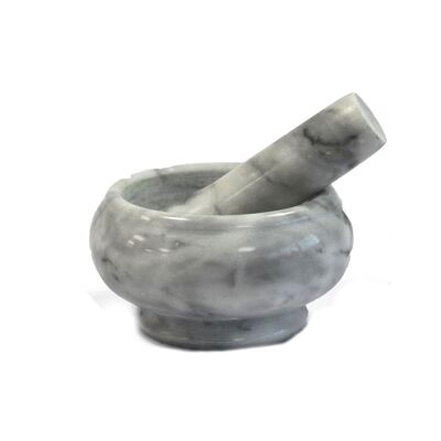 MPM-12 - Pestello e mortaio in marmo grigio piccolo - 8x5,5 cm - Venduto in 1x unità/i per esterno