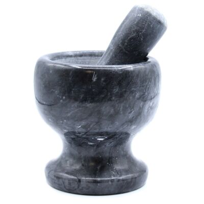 MPM-13 - Extra Large Black Marble Pestle & Mortar - 12.5x12cm - Sold in 1x unit/s per outer