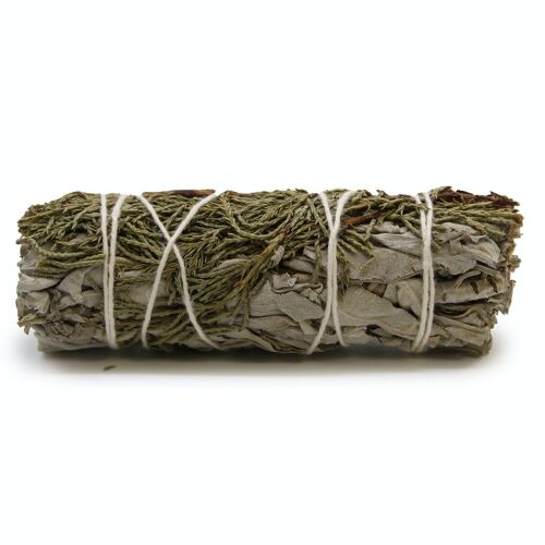 MSage-16 - Smudge Stick - White Sage & Juniper 10cm - Sold in 1x unit/s per outer