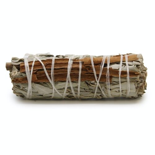 MSage-22 - Smudge Stick - White Sage & Cinnamon 10cm - Sold in 1x unit/s per outer