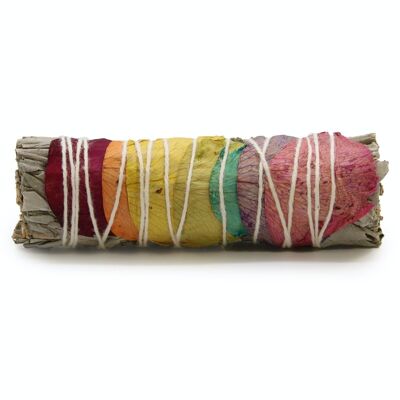 MSage-30 - Smudge Stick - 7 Chakra Rose Petals Sage 10 cm (Chakra) - Venduto in 1x unità/i per esterno