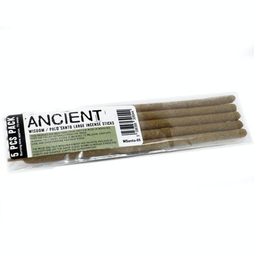 Msanto-05 - Pack of 5 Palo Santo Large Incense Sticks - 20cm - Sold in 3x unit/s per outer
