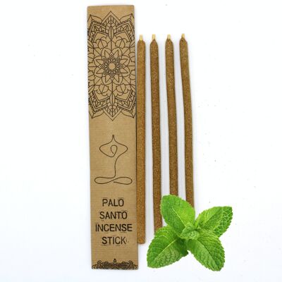 MSantoI-07 - Bastoncini di incenso grandi Palo Santo - Menta piperita - Venduto in unità 3x per esterno