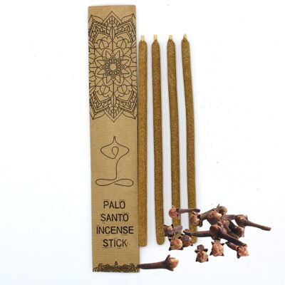 MSantoI-08 - Bastoncini di incenso grandi Palo Santo - Chiodi di garofano - Venduto in unità 3x per esterno