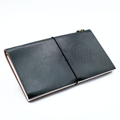 MSJ-06 - Handmade Leather Journal - Flower of Life - Green (80 pages) - Sold in 1x unit/s per outer