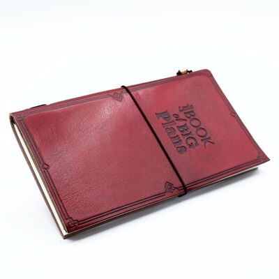 MSJ-08 - Handmade Leather Journal - Little Book of Big Plans - Red (80 pages) - Sold in 1x unit/s per outer