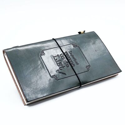 MSJ-11 – Handgemachtes Leder-Tagebuch – Wichtige Dinge zu tun – Grau (80 Seiten) – Verkauft in 1 Einheit/en pro Außenhülle