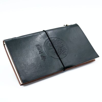 MSJ-12 - Journal en cuir fait main - Arbre de vie - Vert (80 pages) - Vendu en 1x unité/s par extérieur