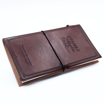 MSJ-14 - Journal en cuir fait main - Notre livre d'aventures familiales - Marron (80 pages) - Vendu en 1x unité/s par extérieur 4