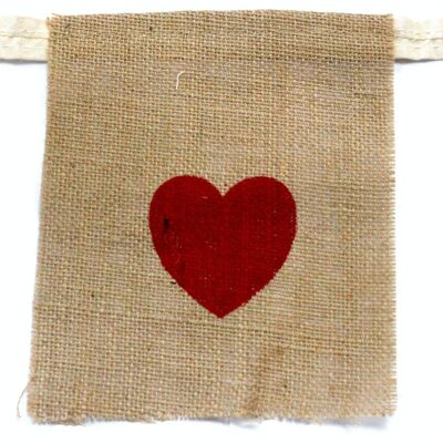 NatB-02 - Natural Bunting I LOVE YOU (large with hearts) - Sold in 1x unit/s per outer