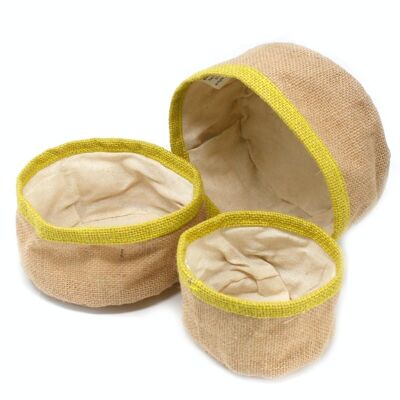 NATJB-04 - Set of 3 Natural Jute Baskets - Olive - Sold in 3x unit/s per outer