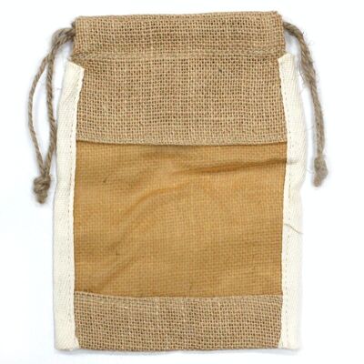 NatWP-06 - Med Washed Jute Pouch - 21x15cm - Sold in 10x unit/s per outer