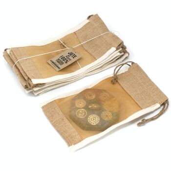 NatWP-07 - Grande pochette en jute lavée - 26x15cm - Vendue en 10x unité/s par extérieur 6