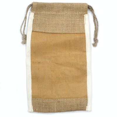 NatWP-07 - Lrg Washed Jute Pouch - 26x15cm - Sold in 10x unit/s per outer