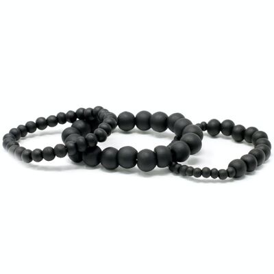 Nbang-01 - Tailles assorties - Perles de bois noir - Vendu en 12x unité/s par extérieur