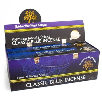 NCT-01 - Encens Golden Tree Nag Champa - Bleu Classique - Vendu en 12x unité/s par extérieur 6