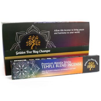 NCT-06 - Encens Golden Tree Nag Champa - Temple Blend - Vendu en 12x unité/s par extérieur 4