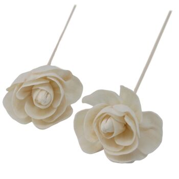 Ndiff-10 - Fleurs naturelles pour diffuseur - Rose sur roseau - Vendu en 12x unité/s par extérieur 5