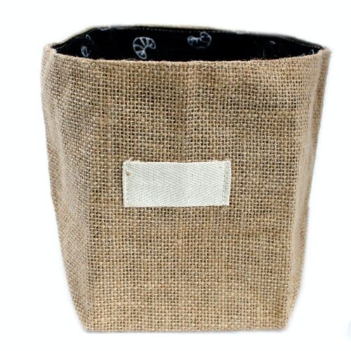 NJC-01 - Natural Jute Cotton Gift Bag - Black Lining - Large - Sold in 6x unit/s per outer