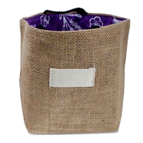 NJC-04 - Natural Jute Cotton Gift Bag - Lavender Lining - Large - Sold in 6x unit/s per outer