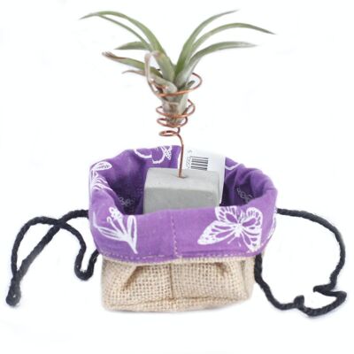 NJC-06 - Geschenktüte aus natürlicher Jute-Baumwolle - Lavendelfarbenes Futter - Klein - Verkauft in 10x Einheit/en pro Hülle