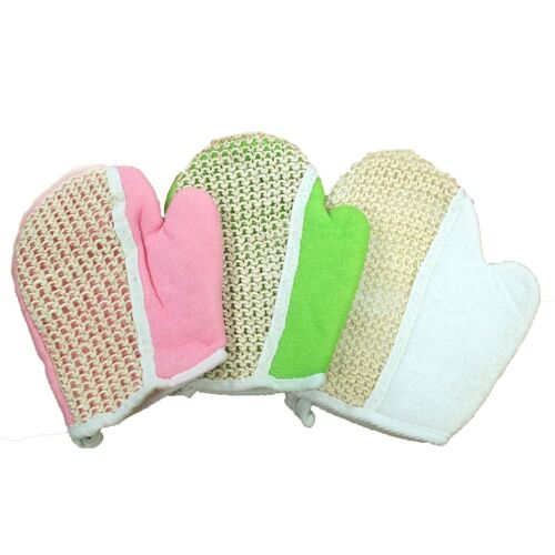 NLuxB-06 - Extra Exfoliating Jute Glove- Assorted - Sold in 6x unit/s per outer