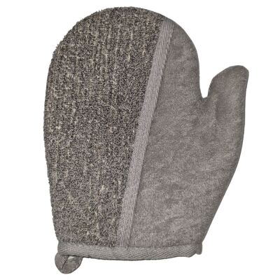 NLuxB-21 - Bamboo & Linen Bath Glove - Charcoal - Sold in 4x unit/s per outer