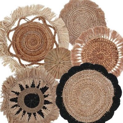 NWA-01 - Set of Six Natural Wall Art - Kribo Collection - Sold in 1x unit/s per outer