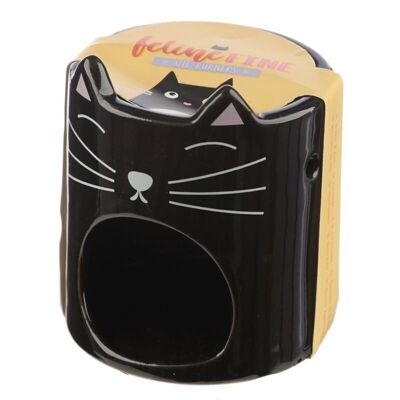 OB-278 - Quemador de aceite con cabeza de gato de cerámica fina felina - Se vende en 12x unidad/es por exterior