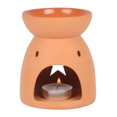 OB-285 - Star Cutout Terracotta Effect Oil Burner - Sold in 3x unit/s per outer