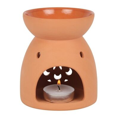 OB-286 - Floral Cutout Terracotta Effect Oil Burner - Sold in 3x unit/s per outer