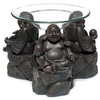 OB-294 - Peace of the East Wood Effect Chinese Buddha Oil & Wax Burner - Vendu en 1x unité/s par extérieur 4