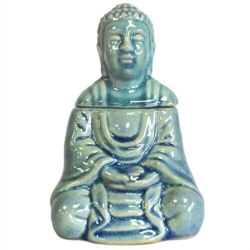 OBBB-04 - Sitting Buddha Oil Burner - Blue - Sold in 1x unit/s per outer