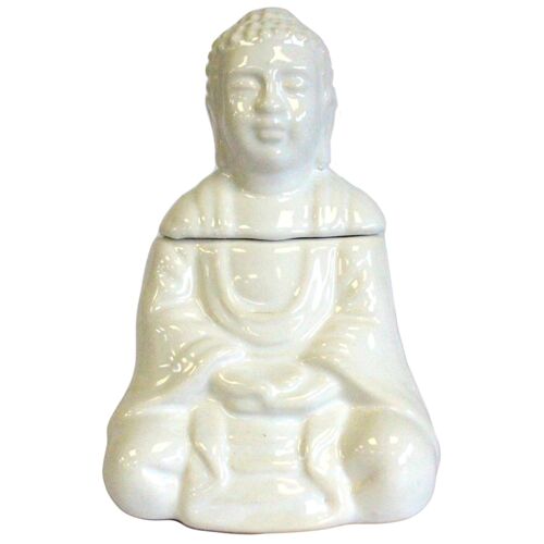 OBBB-05 - Sitting Buddha Oil Burner - White - Sold in 1x unit/s per outer