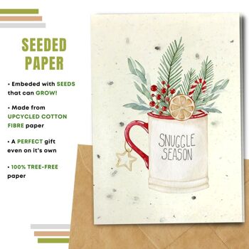 Fait à la main respectueux de l'environnement | Cartes de Noël en papier de graines ou de matières organiques à planter - Snuggle Season 3