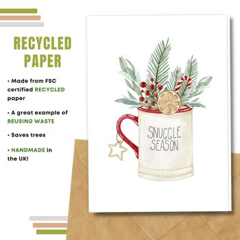 Fait à la main respectueux de l'environnement | Cartes de Noël en papier de graines ou de matières organiques à planter - Snuggle Season 4