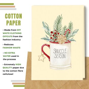 Fait à la main respectueux de l'environnement | Cartes de Noël en papier de graines ou de matières organiques à planter - Snuggle Season 7