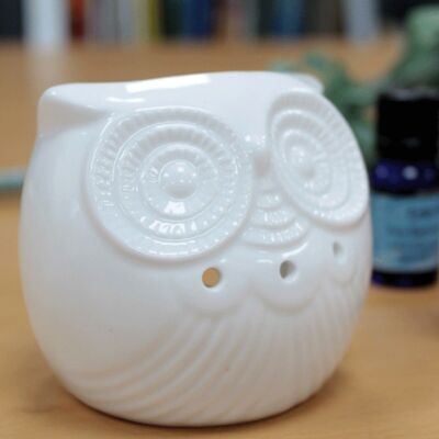 OBCW-07 - Classic White Oil Burner - Short Owl - Sold in 1x unit/s per outer