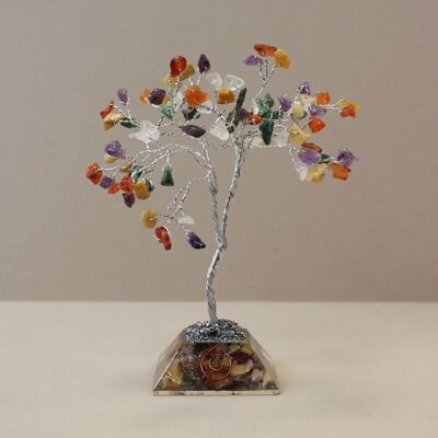OGemT-01 - Gemstone Tree with Orgonite Base - 80 Stone - Multi - Sold in 1x unit/s per outer