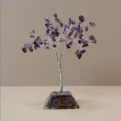 OGemT-02 - Gemstone Tree with Orgonite Base - 80 Stone - Amethyst - Sold in 1x unit/s per outer