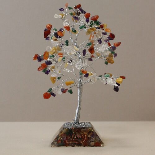 OGemT-05 - Gemstone Tree with Orgonite Base - 160 Stone - Multi - Sold in 1x unit/s per outer