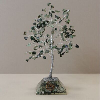 OGemT-08 - Gemstone Tree with Orgonite Base - 160 Stone - Moss Agate - Sold in 1x unit/s per outer