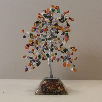 OGemT-09 - Gemstone Tree with Orgonite Base - 320 Stone - Multi - Sold in 1x unit/s per outer