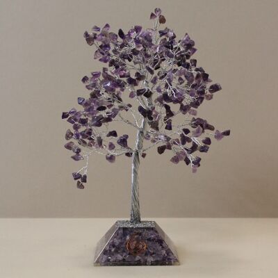 OGemT-10 - Gemstone Tree with Orgonite Base - 320 Stone - Amethyst - Sold in 1x unit/s per outer