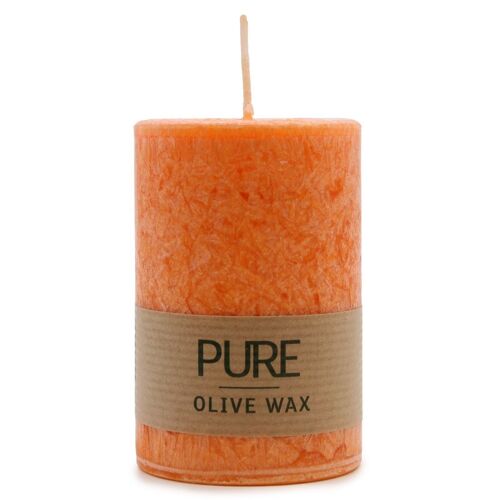 OliveC-03 - Pure Olive Wax Candle - Orange - Sold in 12x unit/s per outer
