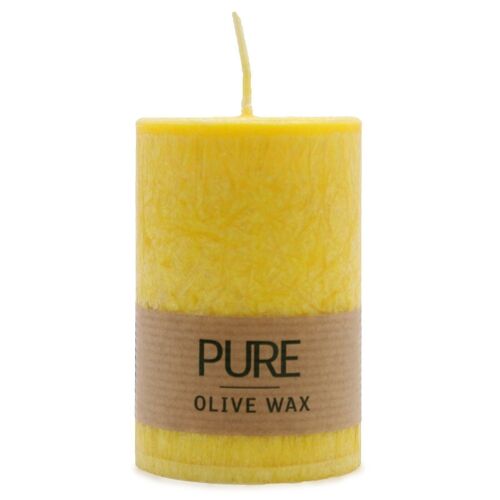 OliveC-06 - Pure Olive Wax Candle - Yellow - Sold in 12x unit/s per outer