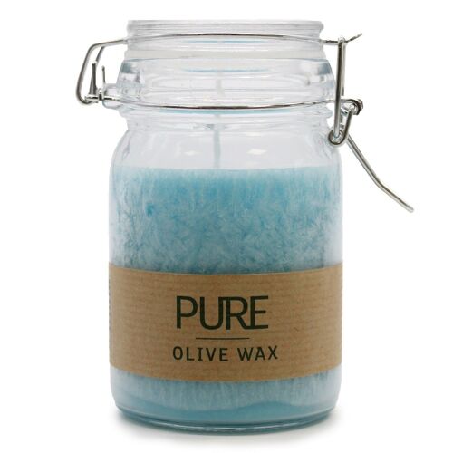 OliveC-11 - Pure Olive Wax Jar Candle - Turquoise - Sold in 6x unit/s per outer
